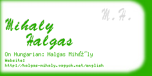 mihaly halgas business card